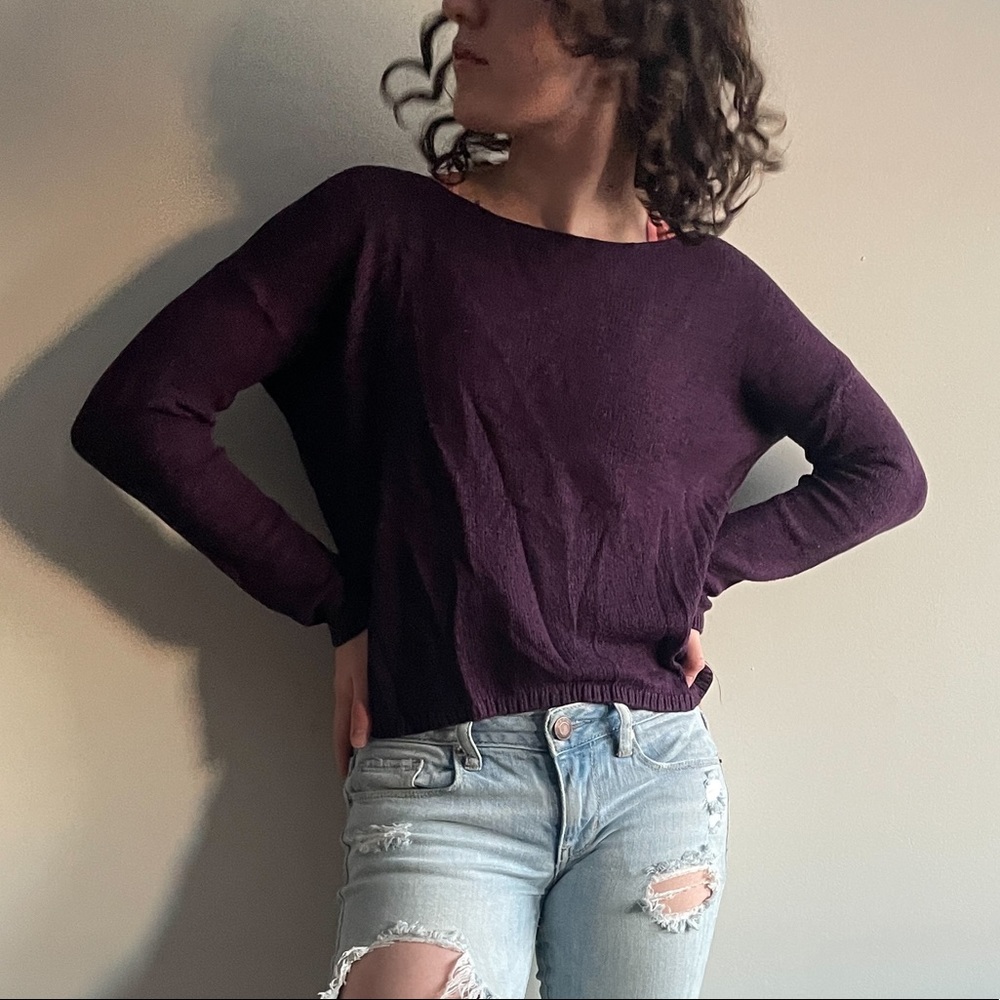 Purple Longe Sleeve Thin Knit